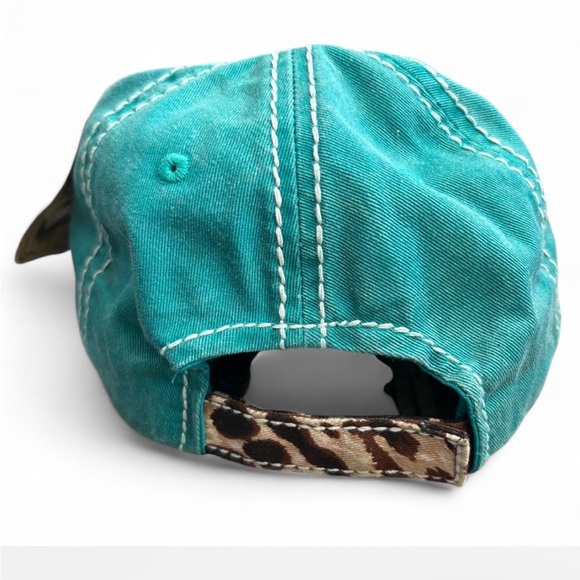Vintage Teal Football Mom Cap - Picture 5 of 6